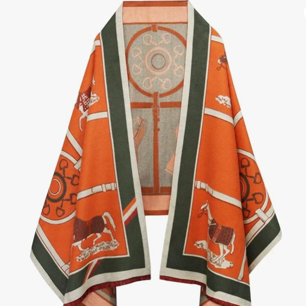 Anthro Kerri Horse Poncho Scarf